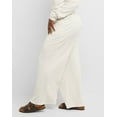 thumbnail image 3 of Hanes Originals Women's Soft Brushed Fleece Palazzo Pants, 28.5" Salt Pool Green M, 3 of 5