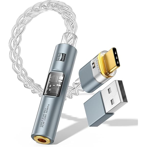 wonima11 MoKo USB C to 3.5mm Audio Adapter - Dual Chip CX31993 MAX97220 DAC & HiFi Amplifier, Type C to Headphone 3.5mm Aux Jack Dongle for Android iPhone iPad Mac Windows Switch PS5, Gray