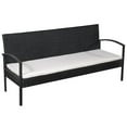 thumbnail image 3 of vidaXL 5 Piece Garden Lounge Set with Cushions Poly Rattan Black, 3 of 5