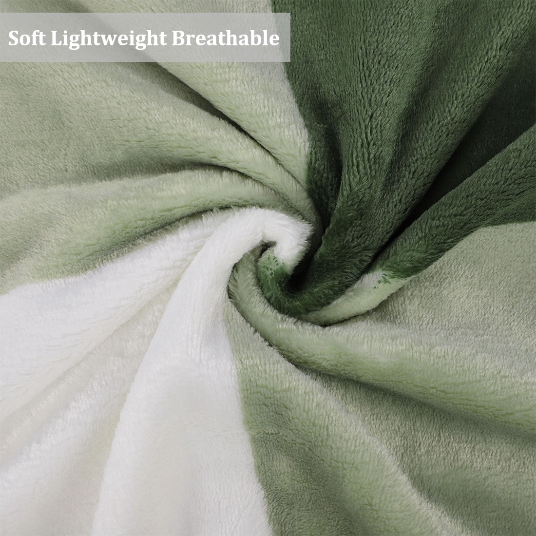 Unique Bargains Plush Buffalo Reversible Plaid Flannel Fleece Blanket, Throw, Green White