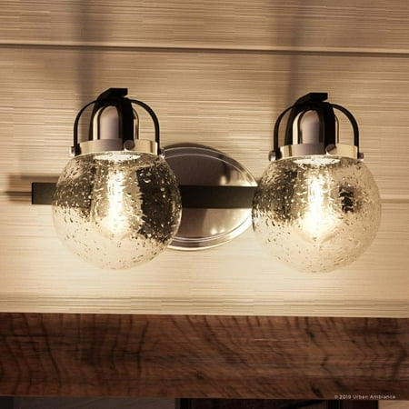 Urban Ambiance Luxury Industrial Bathroom Vanity Light Medium Size 7 75 H X 15 W With Vintage Style Elements Natural Black And Chrome Finish