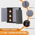 thumbnail image 5 of STANI Metal Storage Cabinet Gray Black,  2 Doors, 2 Shelves, Locabble, 35.5" x 31.5" x 15.7", 5 of 10