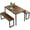 Brown, variant on SogesPower Modern Dining Table Set with 2 Benches, 3 Piece Dining Table Set- White