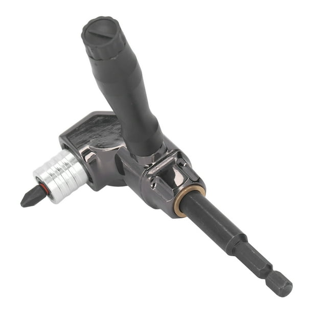 Adaptador de destornillador de ángulo recto de aleación de aluminio de 90 grados con mango de ABS para taladros y herramientas eléctricas