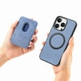 thumbnail image 5 of Dteck Detachable Back Cover for iPhone 16 Pro Max with Card Holder, Magnetic Wallet Pocket Carbon Fiber Texture PU Leather Slim Phone Case, Blue, 5 of 12