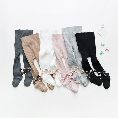 

LYCAQL Toddler Socks Toddler Girls Solid Color Bowknot Dance Pantyhose Socks Boneless Stockings Size 6 Socks Girls (Grey 6-12 Months)