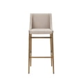 thumbnail image 3 of Cid Kenn 31 Inch Bar Stool Set of 2 Beige Fabric Brass Finished Legs, 3 of 5
