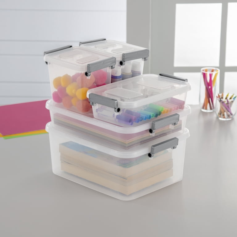 2 pack) Sterilite Modular 2.7 Qt Clear Plastic Stacking Storage