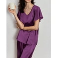 thumbnail image 5 of Ekouaer Pajamas Short Sleeve Lounge Sets 2 Pieces Pj Long Sets, 5 of 7