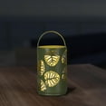 thumbnail image 4 of Hometrends Leaf Stamped Metal Lantern - Green, 4 of 8