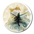 thumbnail image 2 of Designart "Abstract Landscape with Mountains, Moon, and Tree V" Modern Geometric Oversized Wall Clock, 2 of 5