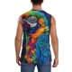 thumbnail image 4 of Fotbe Vibrant Rainbow Parrot Fantasy Men's Camiseta sin Mangas Estampada para Hombres, Playera Casual para Gimnasio, Entrenamiento, Playa-XX-Large, 4 of 7