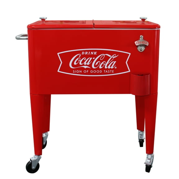 Leigh Country CP 98114 60 Qt. Coca-Cola Red Fishtail Logo Metal Patio Cooler