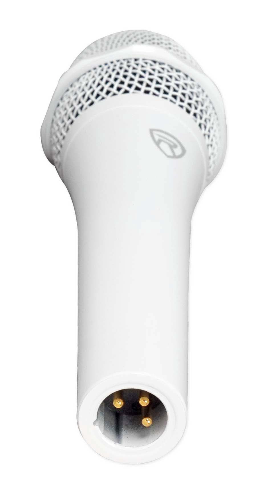 Rockville White Metal Wired Microphones Mic+Travel Case For Church Sound Systems