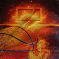 thumbnail image 5 of Home Bed Sets Creative Fire Luxury 3D Basketball Printed Boy Man Duvet Cover Set,California King(98"x104"), 5 of 6