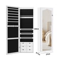thumbnail image 3 of Espejo de Pared con 6 Cajas de Almacenamiento | Joyero Organizador con LED para Dormitorio y Guardarropa, 120x37x8.7 cm(Blanco), 3 of 10
