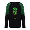 thumbnail image 4 of Yteetum Women's St Patrick's Day T Shirts Top Oversized Crewneck Glitter Luckys Irish Shamrocks Paddy's Day Graphic Print Long Sleeve Shirt Womens Casual Plus Size Round Neck Loose Fits Comfy Tees, 4 of 9