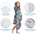 thumbnail image 7 of Blue Ethnic Geometric Patchwork Pattern Hooded Bath Towel，50"x30" for Ages 3 To 12 Kids, Quick Dry Lightweight Soft Microfiber Hood Beach Towel Cover Up for Kids, 7 of 7