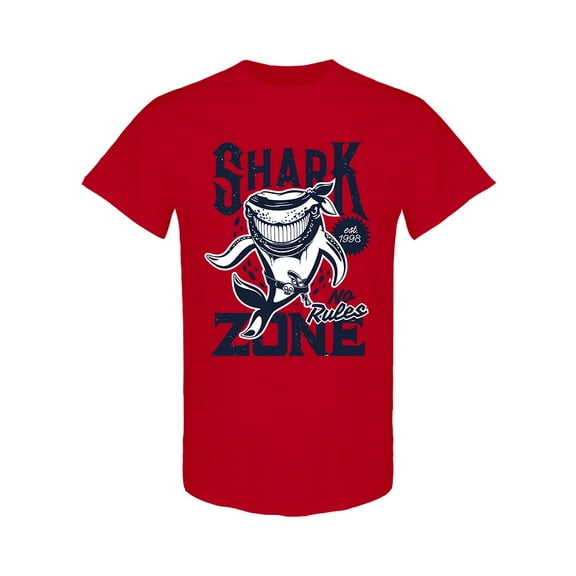 Shark Zone Design T-Shirt Men -Image by Shutterstock, Male Small