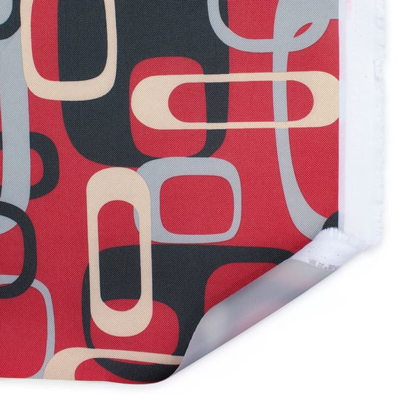 Ottertex Waterproof Retro Printed Canvas Outdoor PFAS-Free Fabric By The Yard - For Sewing Or Upholstering Furniture, Awnings, Accessories, & More - Red (1 Yard)