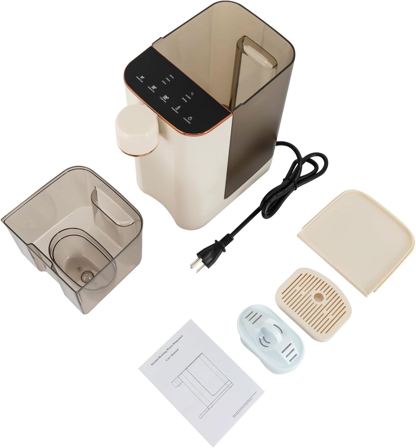 3L Instant 1600W Hot Water Dispenser Desktop Water Dispenser Electric Tea Kettle 110V Adjustable Temperature Quantitative Water Output Water Dispenser