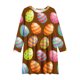 thumbnail image 3 of Vestido de manga larga con cuello redondo para niñas, vestido elástico de manga larga, corte A, estilo patinador con volantes, vestido de recital escolar, vestido de manga larga con cuello redondo par, 3 of 6