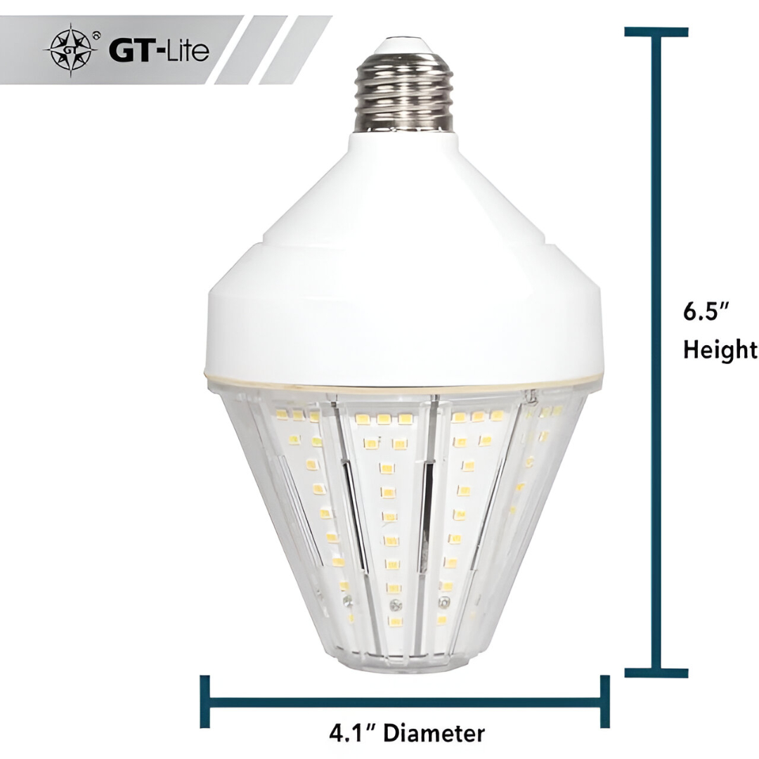GT-Lite 40W LED Cob Light Bulb for Garages and Workshops, 5200 Lumens, 5000K Daylight, E26 Base