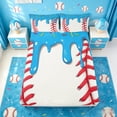 thumbnail image 5 of meiyoeat Baseball Ice Cream Bed Sheets For Kids,Kids Ball Games Full Size Sheets For Boys,4 Pieces, 5 of 6