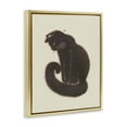 thumbnail image 4 of Stupell Industries Sitting Cat Curved Tail Animals Painting Gold Floater Framed Canvas Art Print Wall Art, 25 x 31, 4 of 10