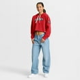 thumbnail image 3 of Women's Fanatics Scarlet San Francisco 49ers Oversized Hometown Heritage Cropped Hoodie, 3 of 5