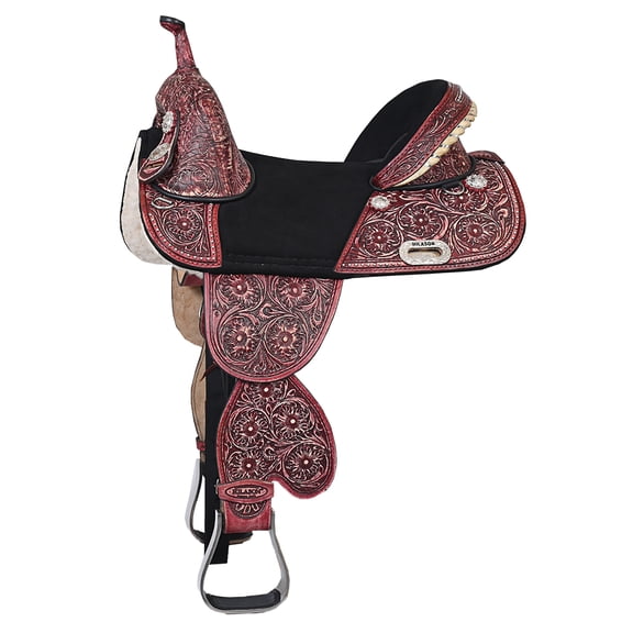 HILASON Western Horse Treeless Trail Barrel Saddle American Leather | for Horses
