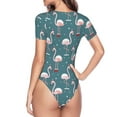 thumbnail image 4 of Gaeub Flamingo Women'S Short Sleeve One Piece Swimsuit Sexy High-Waisted Bodysuit For Swimming, Beach, Sports - Xx-Large, 4 of 9