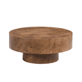 thumbnail image 4 of Hassch 31.4" Simple Coffee Table, Round Cocktail Table for Home Office, Walnut, 4 of 7