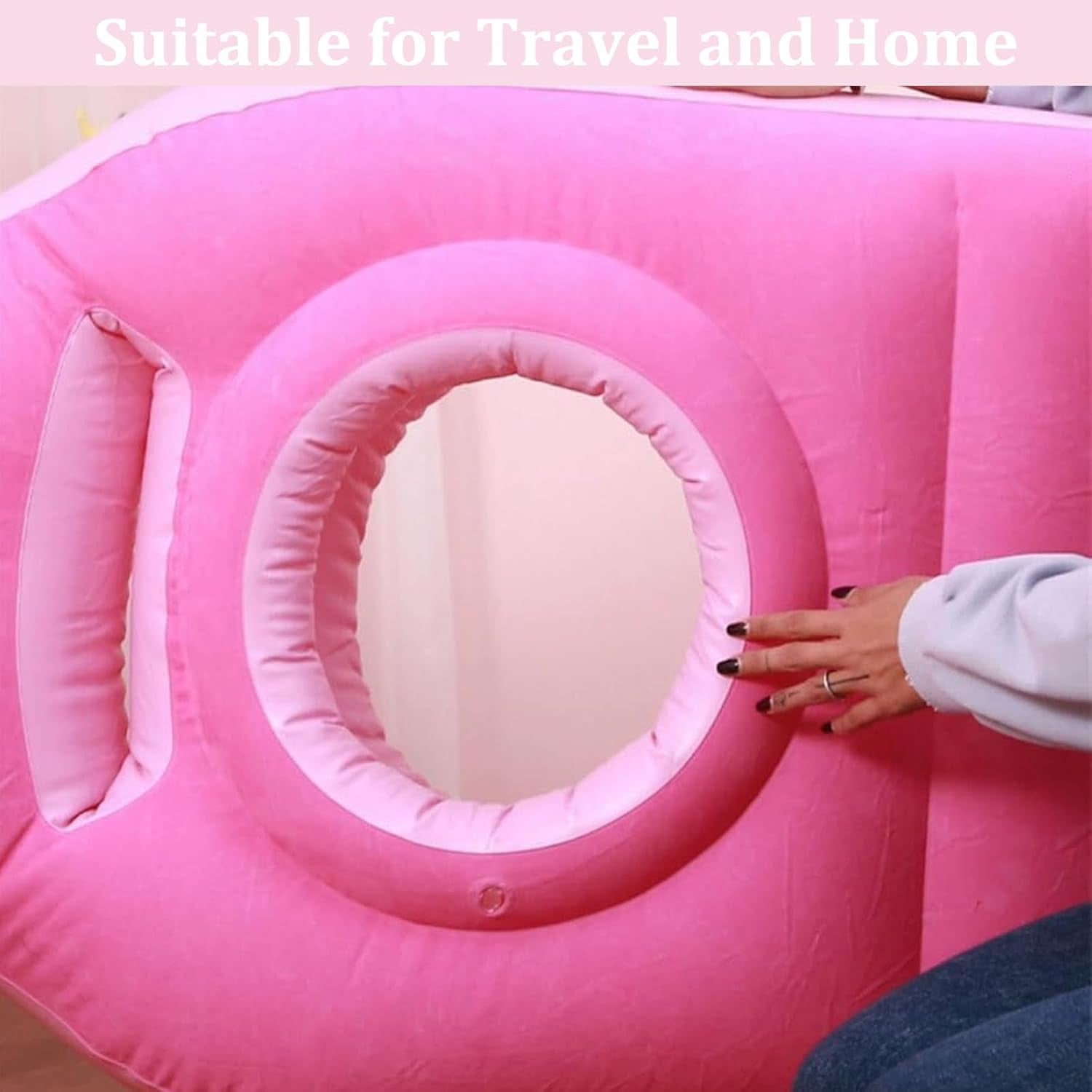 Tummynest Pregnancy Mattress, Inflatable Pregnancy Pillow with Hole, Adjustable Portable Inflatable Pregnancy Pillow, Full Body Maternity Airbed with Hole for Stomach & Side (Pink)