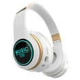 thumbnail image 2 of Bluetooth Headphones with LED Lights, Wireless Over-Ear Headphones with 40mm Drivers, HiFi Stereo Sound, Bluetooth 5.3, Foldable Design, 10-Hour Playtime, Type-C Charging - White/Pink/Green/Blue, 2 of 8
