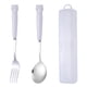 thumbnail image 1 of Juego de utensilios para niños de 2 piezas con estuche, juego de tenedor y cuchara para niños, 1 of 5