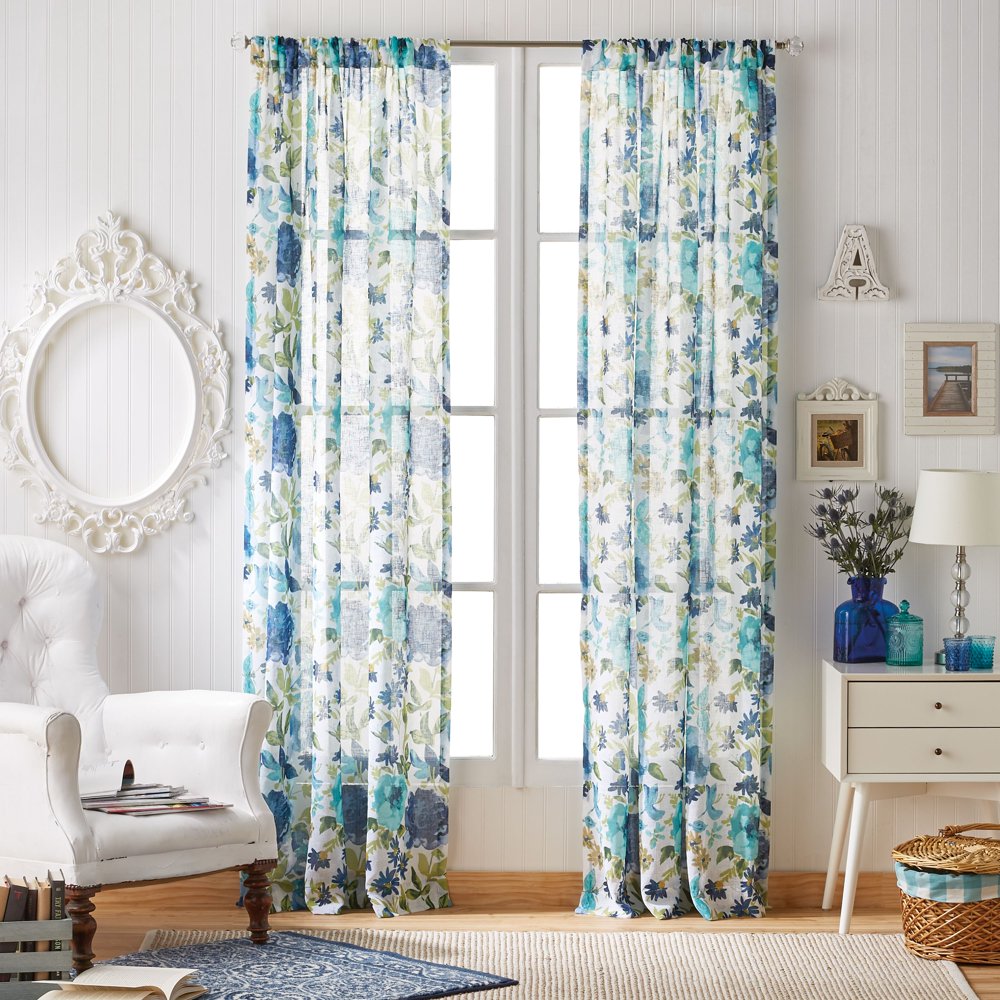The Pioneer Woman Fiona Floral Pole Top Curtain Panel