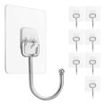 thumbnail image 1 of Large Adhesive Hooks Max 22Ib Use Inside Kitchen Bathroom 8 Pack, 1 of 5
