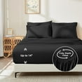 thumbnail image 3 of Black Queen Comforter Set with Sheets - 7 Pieces Bed in a Bag Queen Size Beddding Sets, Solid Lightweight Reversible Bed Set with Comforter, Sheets, Pillowcases & Shams, 3 of 14