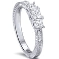 thumbnail image 3 of Pompeii 1/3ct Vintage Three Stone Princess Cut Diamond Engagement Ring 14K White Gold, 3 of 5
