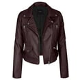 thumbnail image 4 of KOGMO Womens Double Breasted Faux Leather Zip Up  Jacket, 4 of 7