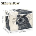 thumbnail image 3 of Storage Box With Lid 16.5x12.6x11.8In Foldable Stacked Household Storage Box Black Gray Owl, 3 of 7