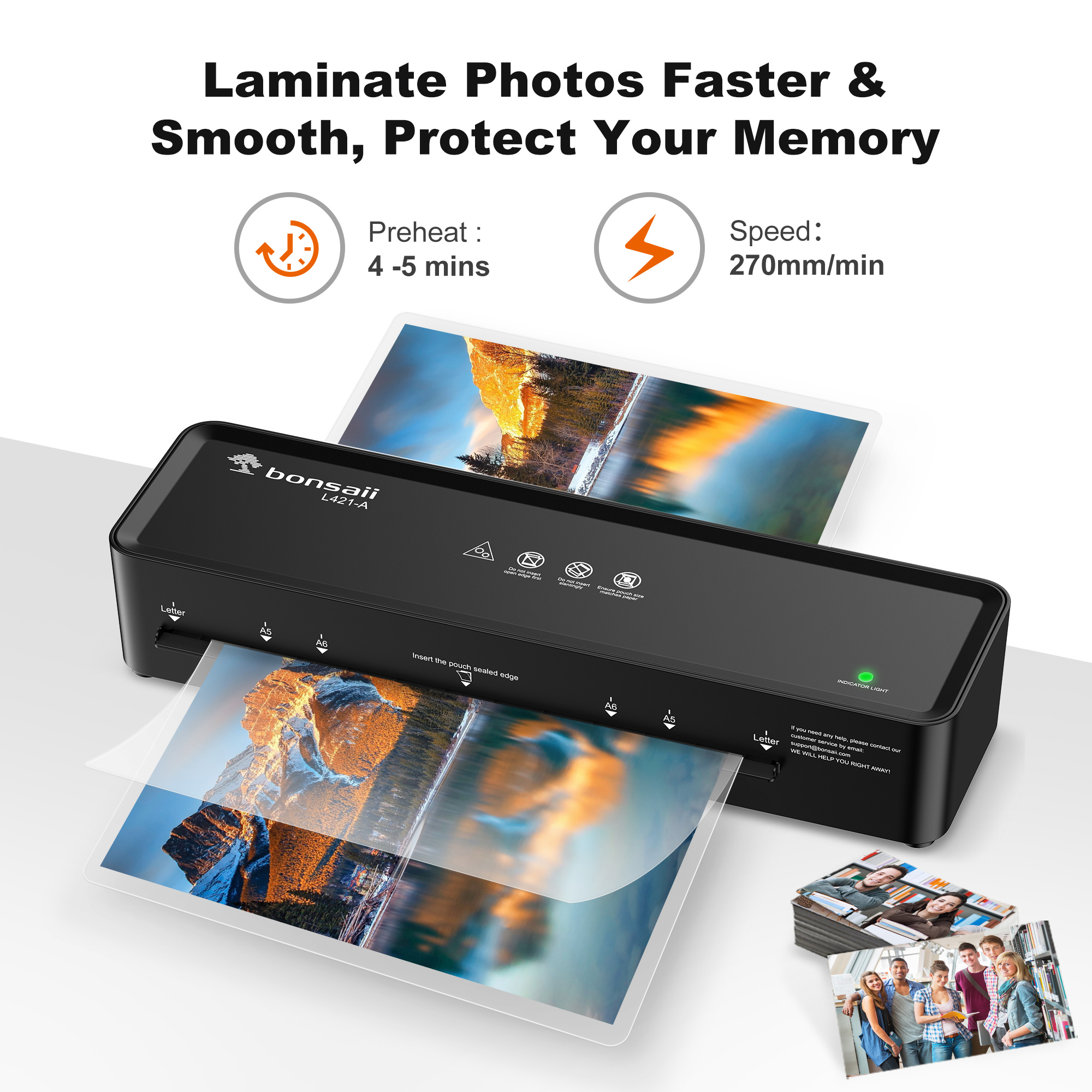 Bonsaii A4 Thermal Laminator with Laminating Sheets photo 5