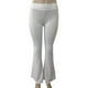 thumbnail image 3 of LoyisViDion Pantalones de mujer en liquidación, moda femenina, pantalones lisos, leggings elásticos, pantalones acampanados, blanco, talla M, 3 of 5