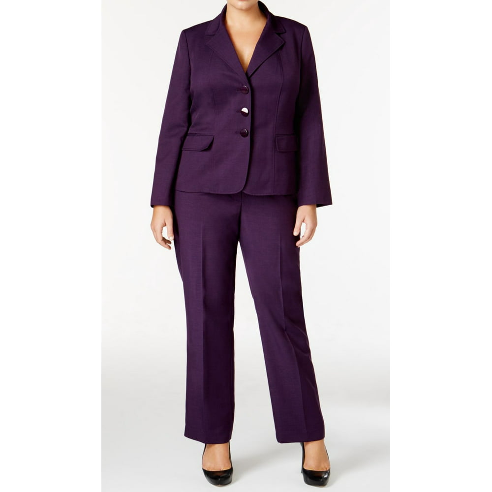 Le Suit - Le Suit NEW Purple Womens Size 14W Plus Notched Lapel Pant ...