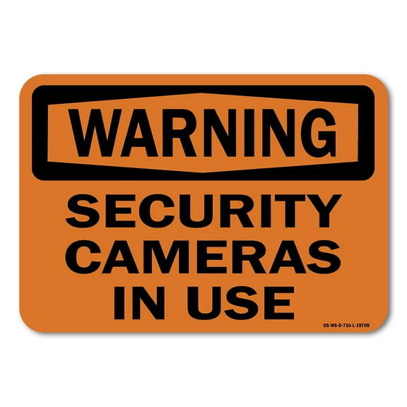 OSHA Warning Sign - Security Cameras In Use | Plastic Sign | Protect Your Business, Work Site, Warehouse & Shop Area |  Made in the USA