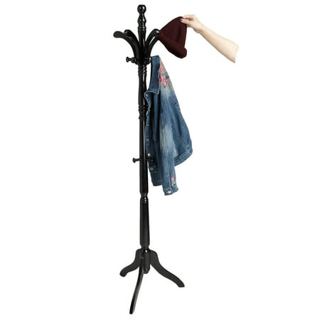 Wavy Coat Rack (Mind Reader 13 Hook Solid Free Standing Wood Coat Rack, Entryway Coat Tree Hat Hanger Umbrella Holder,)