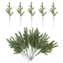 6.7" Artificial Pine Branches Faux Fake Pine Leaves Sprigs for Christmas Home Decor, Green 60Pcs