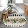 thumbnail image 4 of Round Area Rugs Collection 4 Ft, Christmas Non-Slip Residential Carpet, Winter Poinsettia Leaf Xmas Birds Eucalyptus Berry Indoor Crawling Mats Runner Rugs for Living Room/Dining Room/Bedroom, 4 of 8