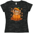 thumbnail image 3 of Inktastic Owl in a Pumpkin Cute for Halloween and Thanksgiving Women's T-Shirt, 3 of 5
